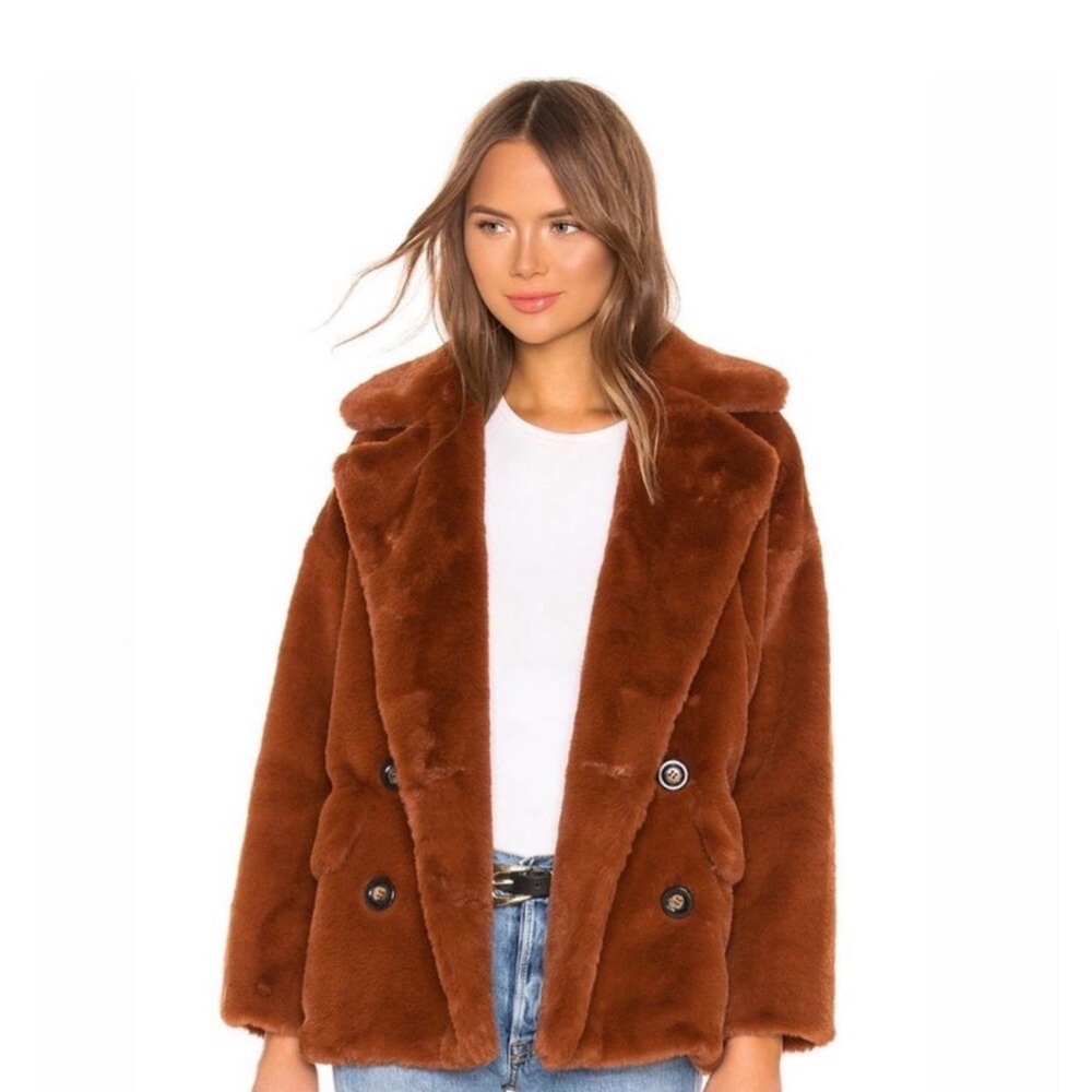 Free People Kate Faux Fur Teddy Bear Coat Women's size Medium